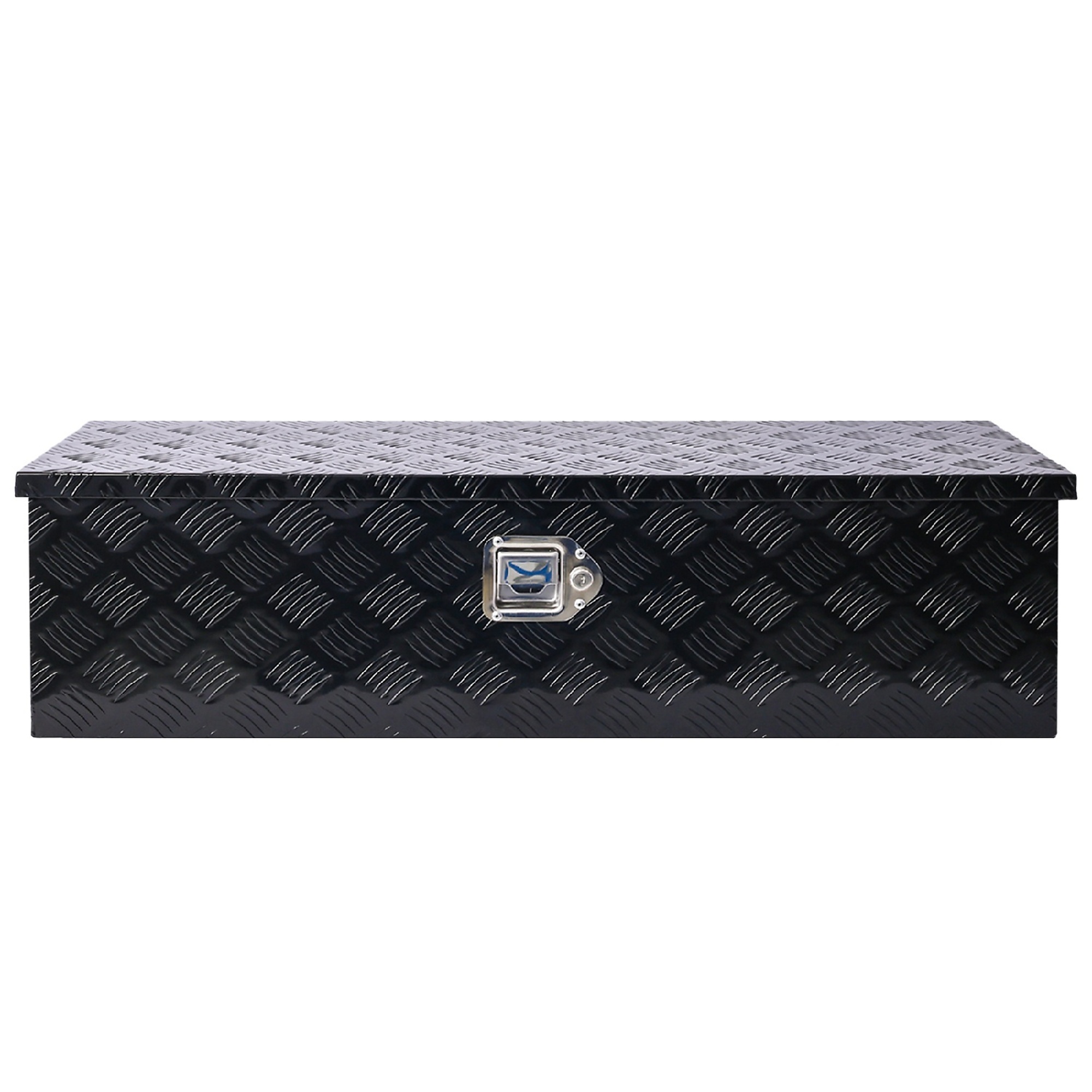 BlackTeck Trailer Tongue Box — 39in., Heavy-Duty Aluminum, Lockable, Side Handle, Black, Model# N2-81855